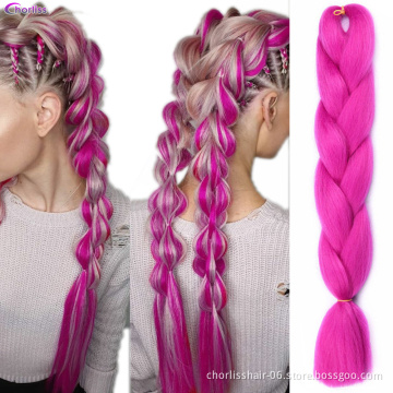 Wholesale 24'' Ombre Yaki Jumbo Braids Pre-stretched Crochet Synthetic Afro Braiding Hair Extensions Expression Braiding Hair